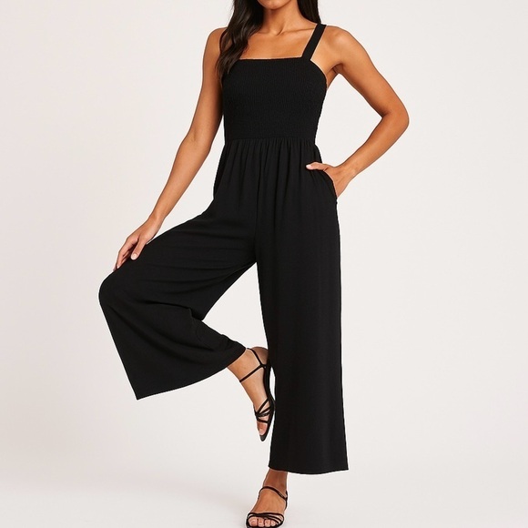 Pants - Jumpsuit Onesy Wide Leg Palazzo Pants Smock Top Square Neck Summer Spring XXL